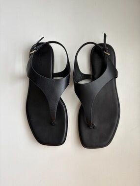Madewell Black Leather Thong Sandals - Women's